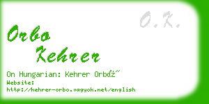 orbo kehrer business card